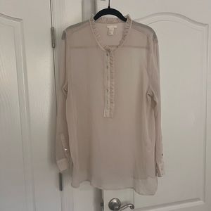 HM Sheer Cream Blouse SZ 14